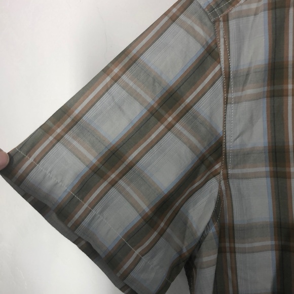 The North Face light blue and brown plaid shirt L - Picture 6 of 12